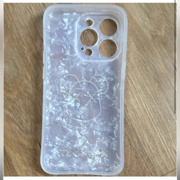 IPHONE CASE 14 PRO APPLE IPHONE 14 PRO LUXURY BEAR & SAYS KAWS AT BOTTOM - Picture 2 of 2